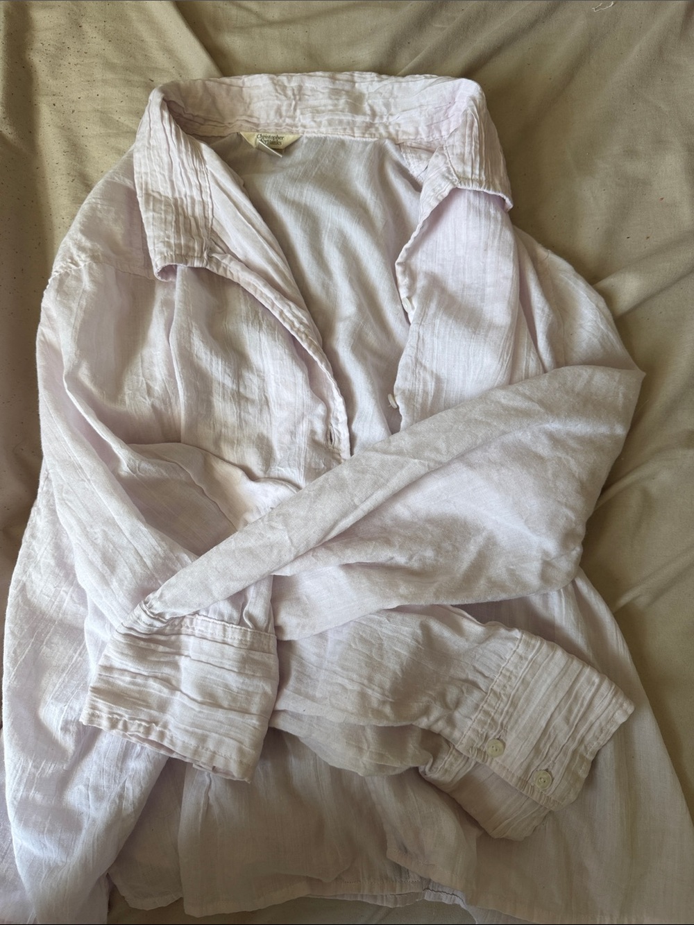 Light Pink Linen Button-Up Shirt